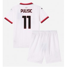 AC Milan Christian Pulisic #11 Bortaställ Barn 2024-25 Korta ärmar (+ Korta byxor)